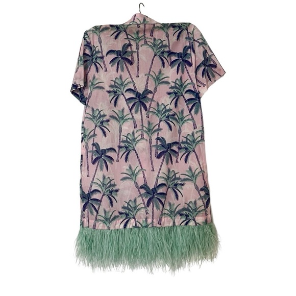 NWT Le Superbe Palms Camp Feather Fringe Dress in San Vicente Palms Pink Sz 2 - Picture 3 of 5